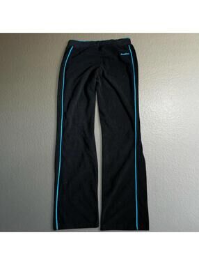 Y2K South pole Black Track Pants Blue Side Stripe Low Rise Flare Sweatpants